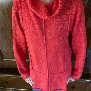 Pure Handknit Cowlneck Tunic Top Sweater